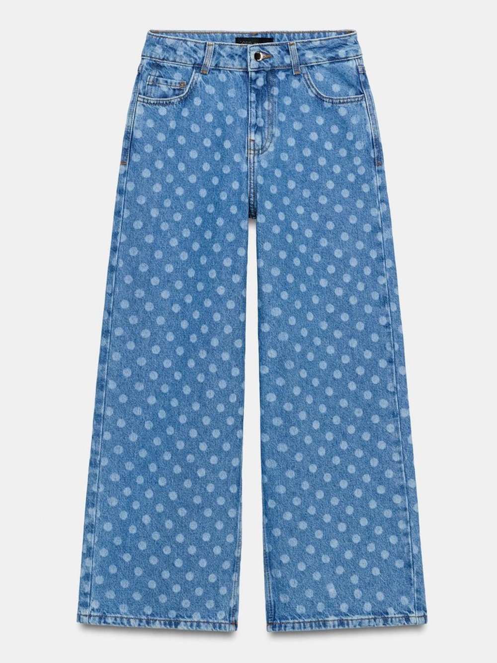 Zara High Rise Polka Dot Culotte Jeans sz. 29